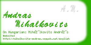 andras mihalkovits business card